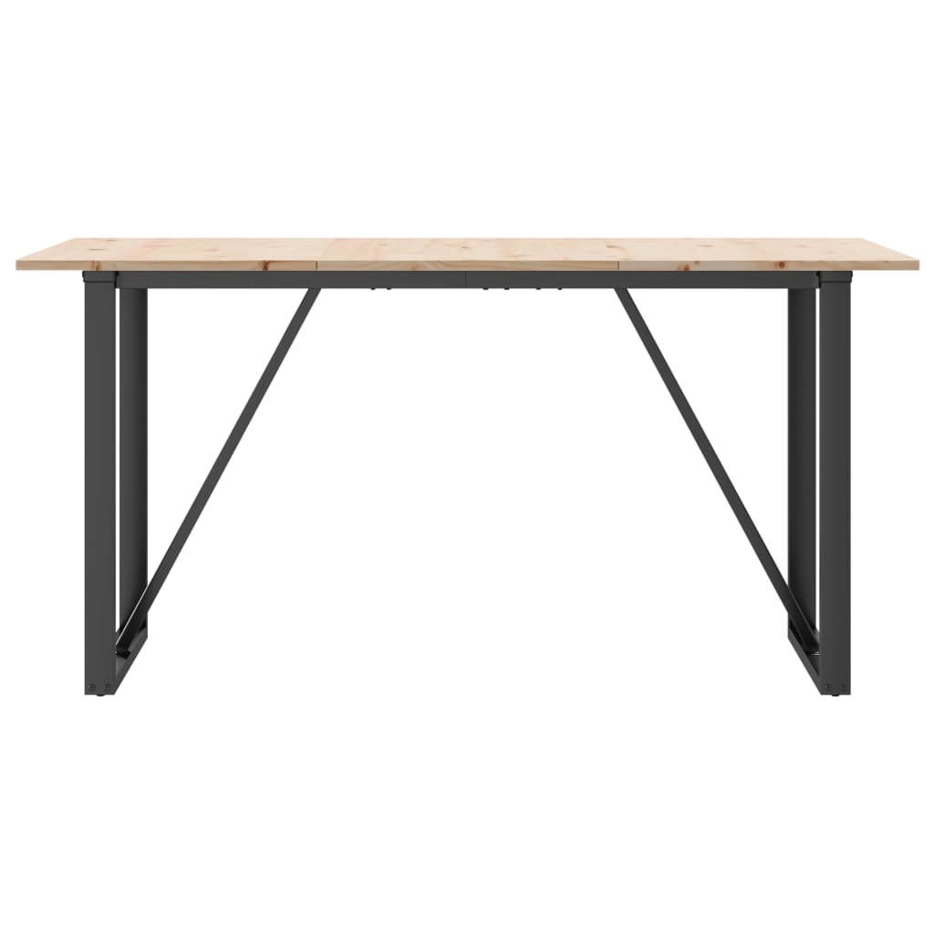 Spisebord O-ramme 160x80x75 cm heltre furu og stål