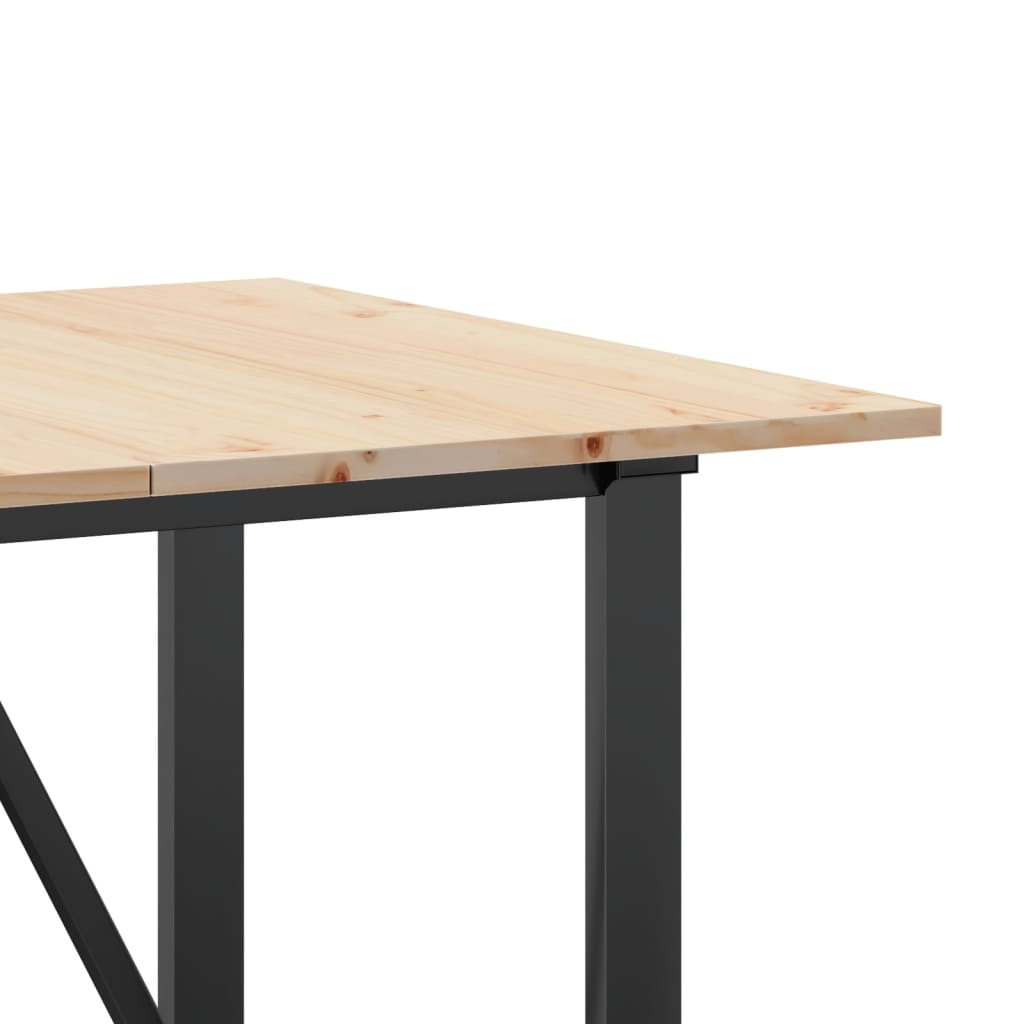 Spisebord O-ramme 160x80x75 cm heltre furu og stål