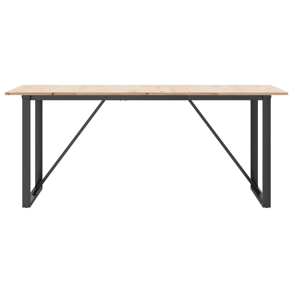 Spisebord O-ramme 180x90x75 cm heltre furu og stål
