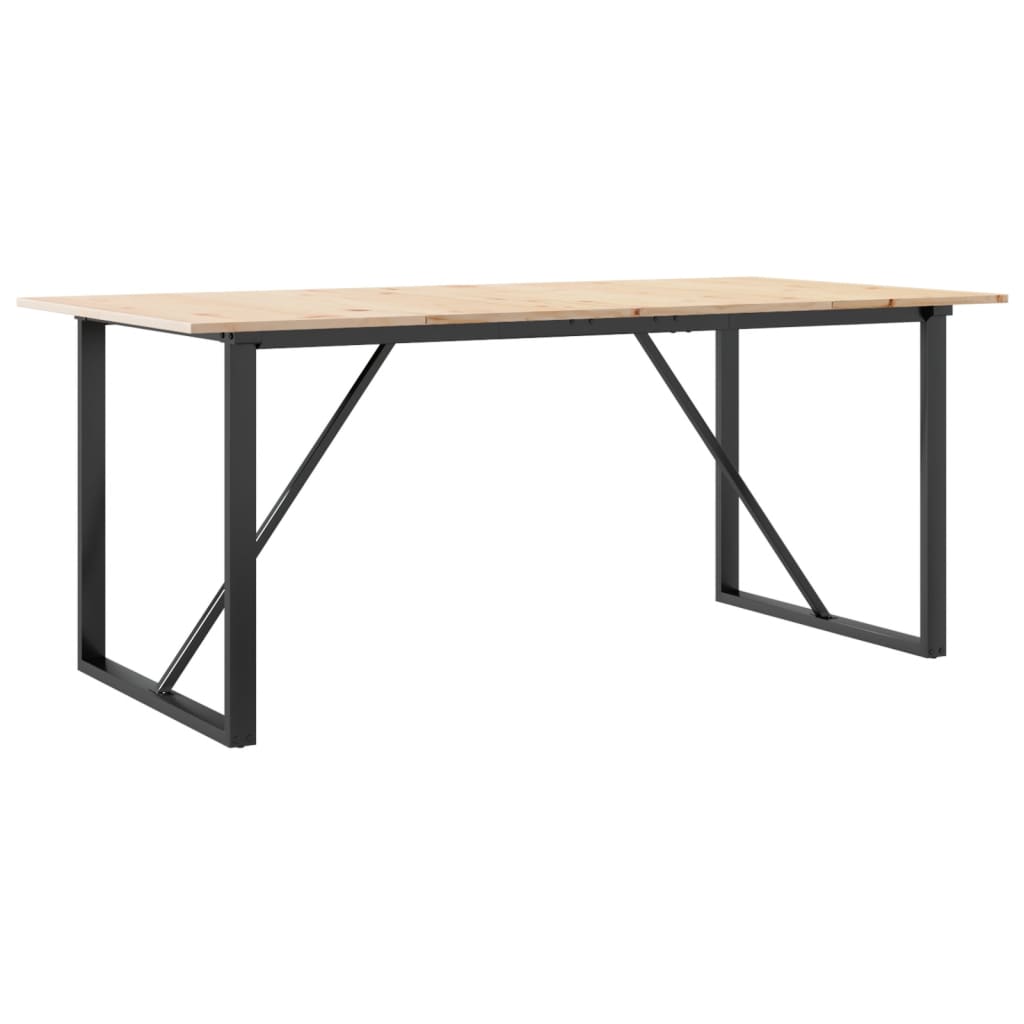 Spisebord O-ramme 180x90x75 cm heltre furu og stål