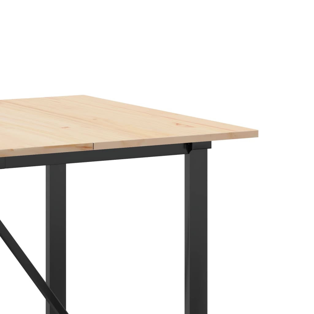 Spisebord O-ramme 180x90x75 cm heltre furu og stål