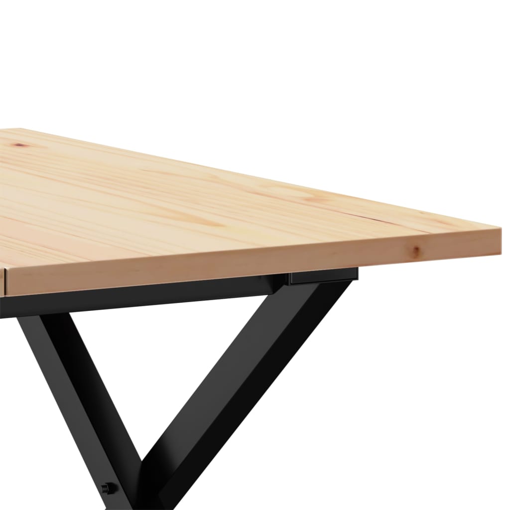 Salongbord Sofabord DIV. X-ramme 60x60x40 cm heltre furu og støpejern