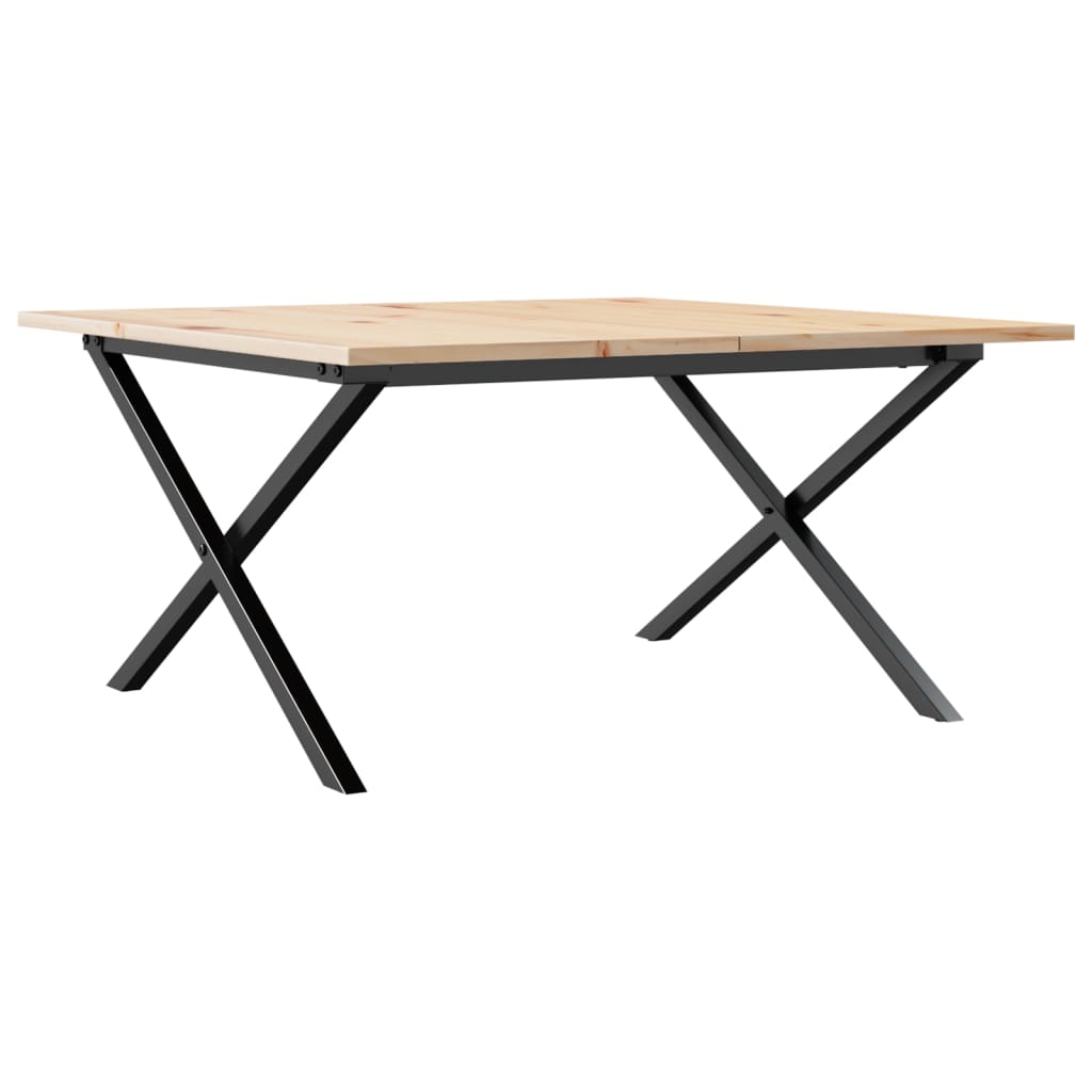 Salongbord Sofabord DIV. X-ramme 80x80x45 cm heltre furu og støpejern