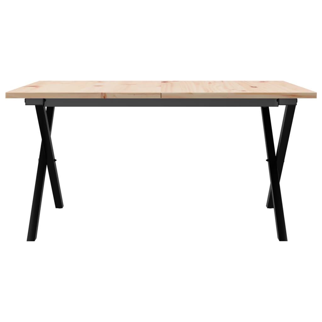 Salongbord Sofabord DIV. X-ramme 80x80x45 cm heltre furu og støpejern