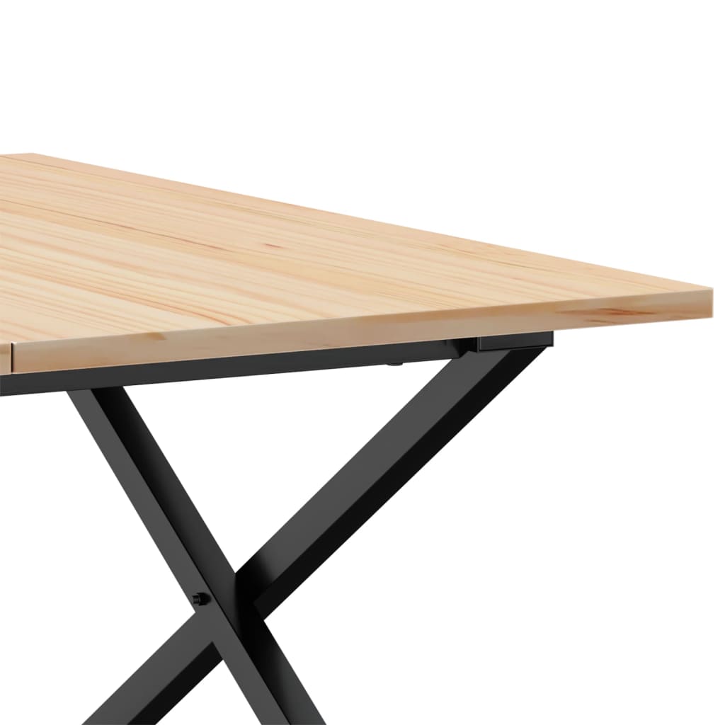 Salongbord Sofabord DIV. X-ramme 80x80x45 cm heltre furu og støpejern