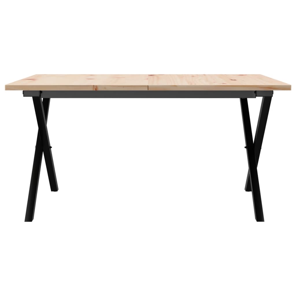 Salongbord Sofabord DIV. X-ramme 90x90x45 cm heltre furu og støpejern