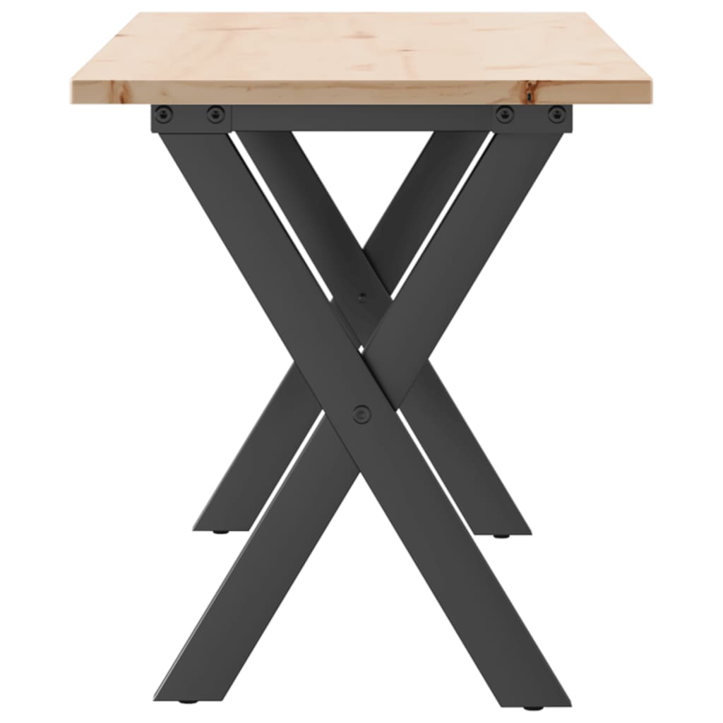 Salongbord Sofabord DIV. X-ramme 110x40x45 cm heltre furu og støpejern