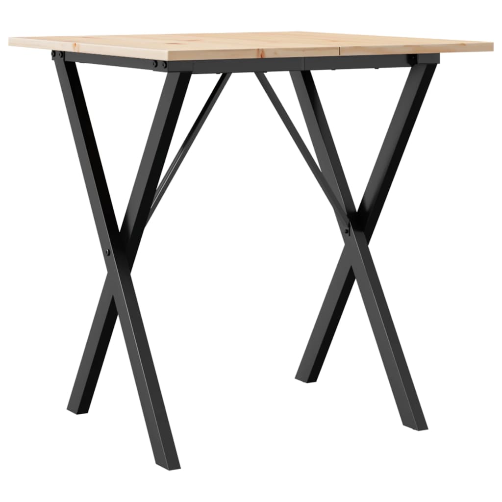 Salongbord Sofabord DIV. X-ramme 70x70x75 cm heltre furu og støpejern