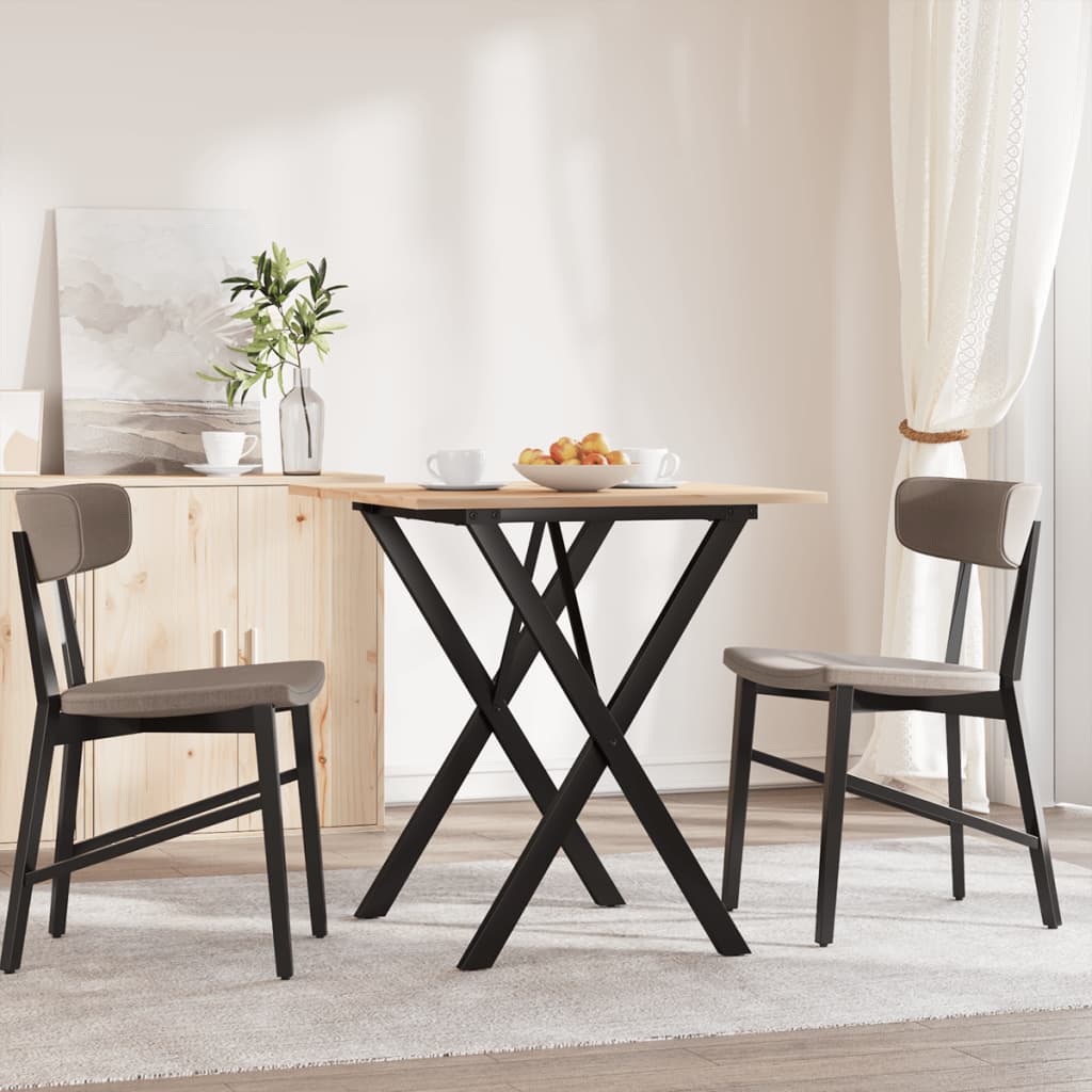 Salongbord Sofabord DIV. X-ramme 70x70x75 cm heltre furu og støpejern