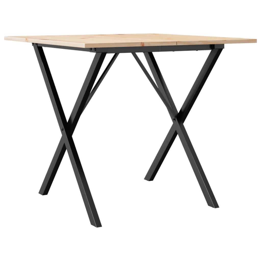 Salongbord Sofabord DIV. X-ramme 90x90x75 cm heltre furu og støpejern