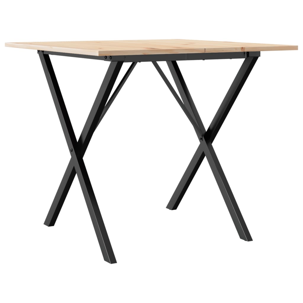 Salongbord Sofabord DIV. X-ramme 90x90x75 cm heltre furu og støpejern