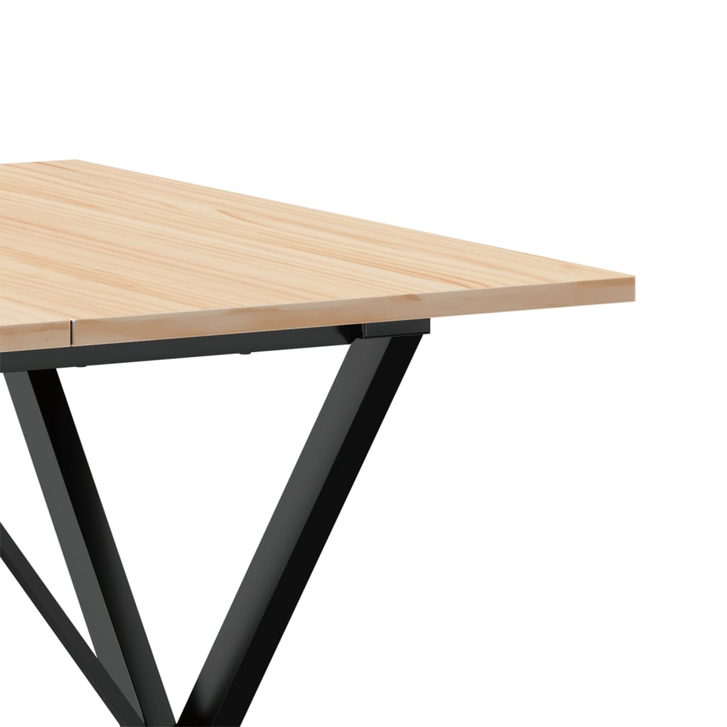Salongbord Sofabord DIV. X-ramme 90x90x75 cm heltre furu og støpejern
