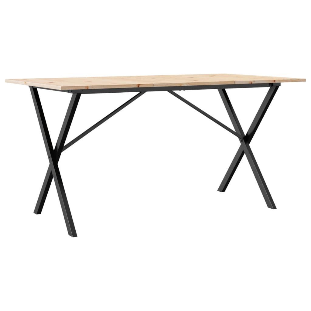 Salongbord Sofabord DIV. X-ramme 140x80x75 cm heltre furu og støpejern