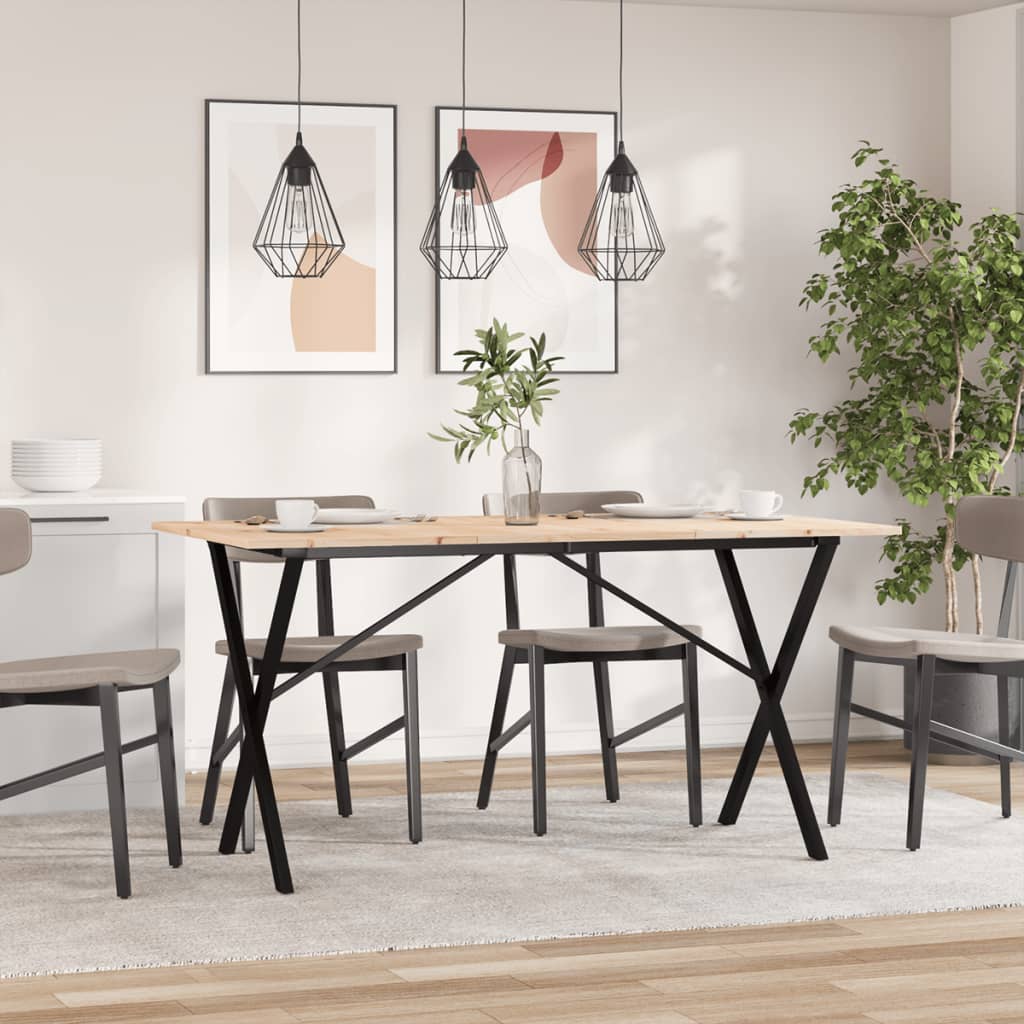 Salongbord Sofabord DIV. X-ramme 140x80x75 cm heltre furu og støpejern