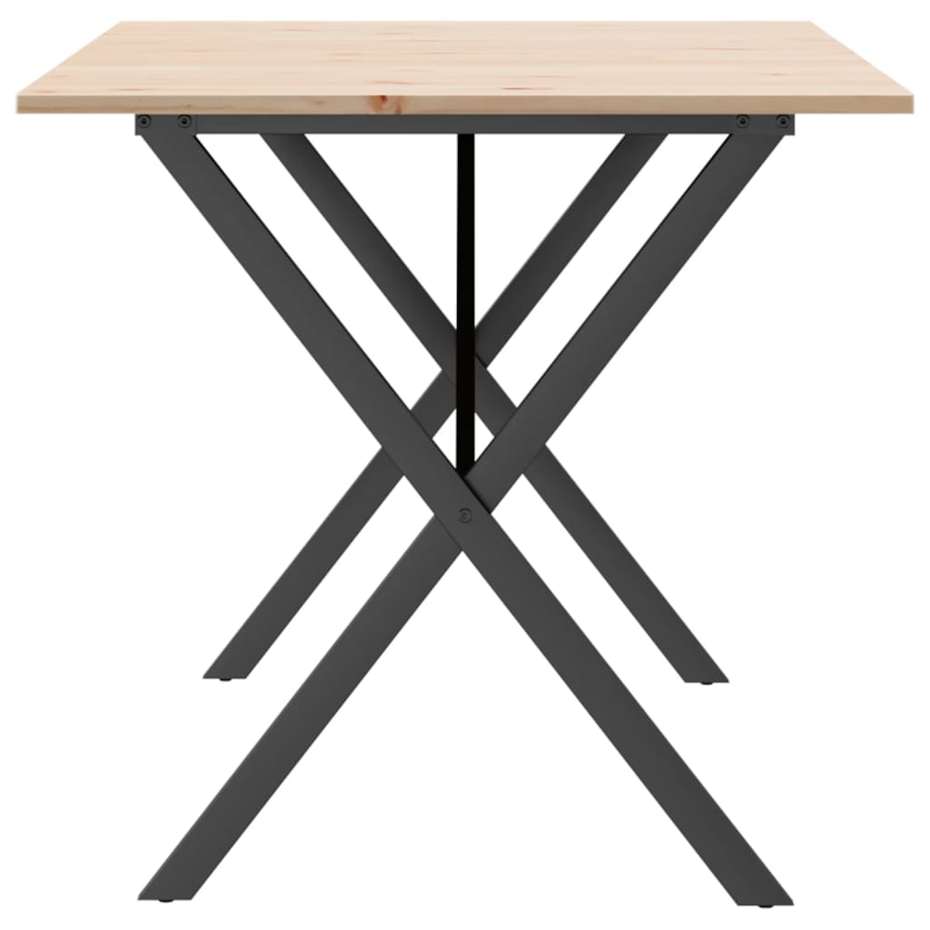 Spisebord Kjøkkenbord X-ramme 160x80x75 cm heltre furu og støpejern