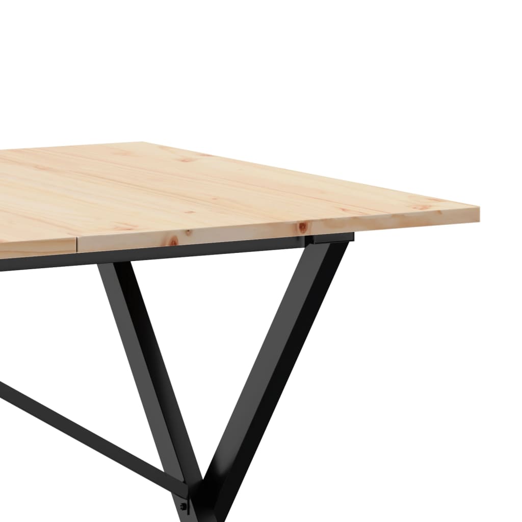Spisebord Kjøkkenbord X-ramme 160x80x75 cm heltre furu og støpejern