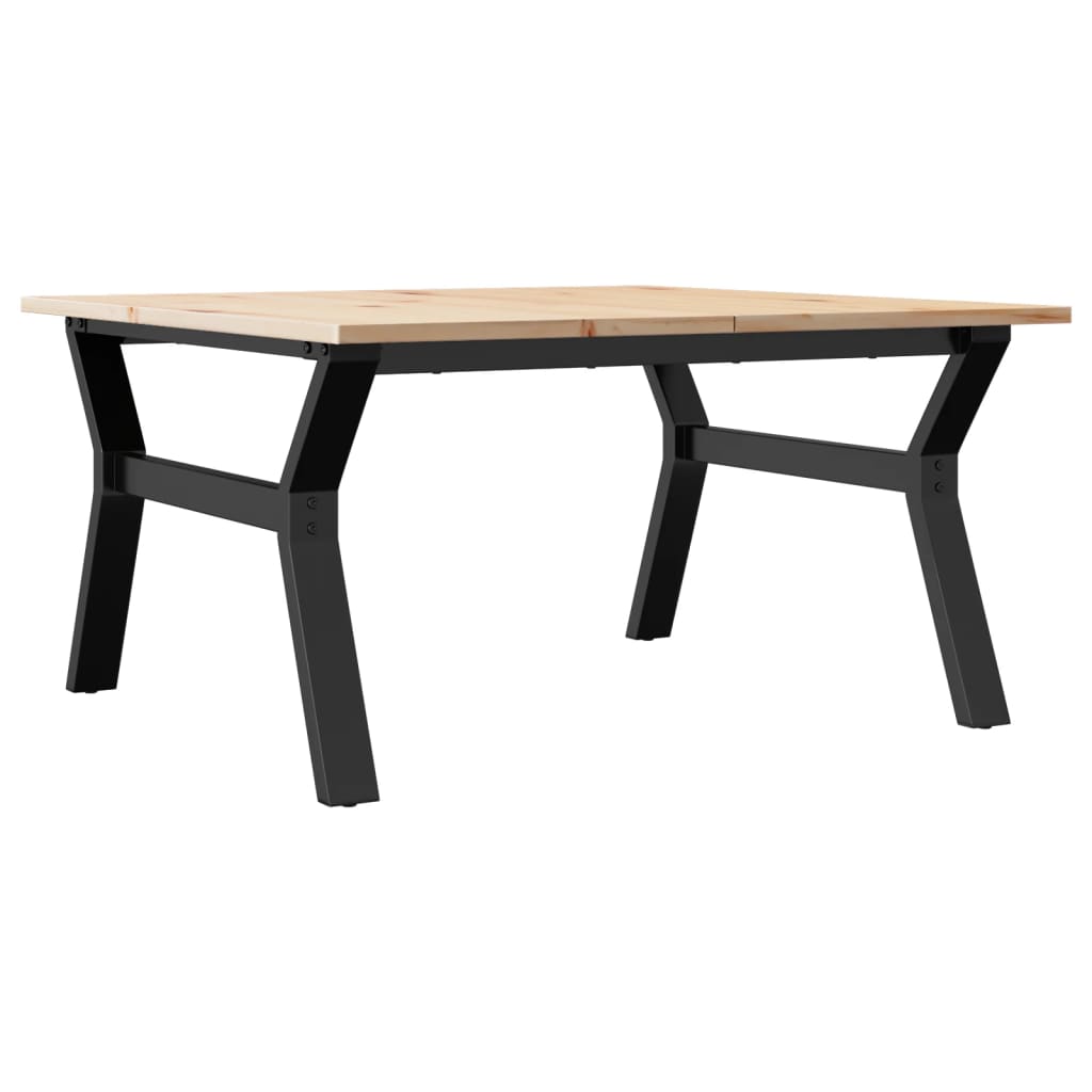 Salongbord Sofabord DIV. Y-ramme 80x80x45 cm heltre furu og støpejern