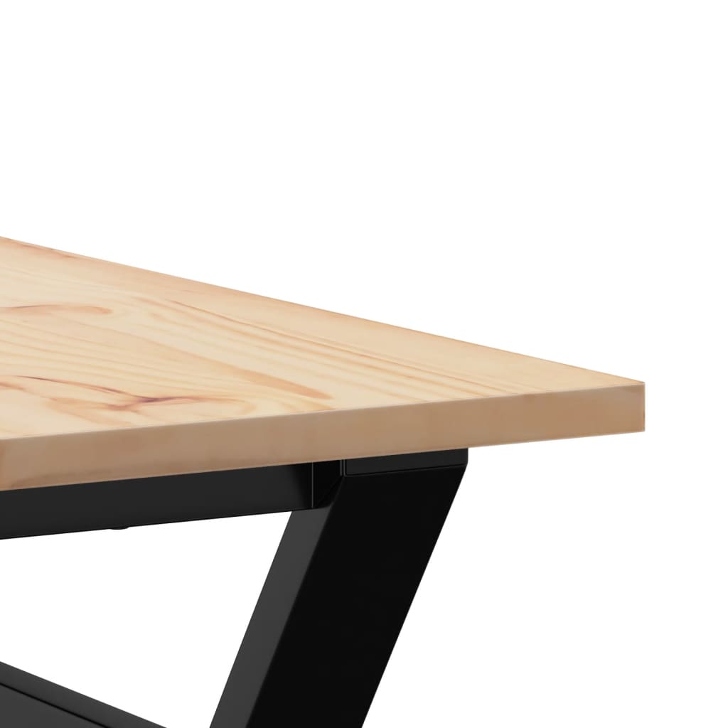 Salongbord Sofabord DIV. Y-ramme 90x90x45 cm heltre furu og støpejern