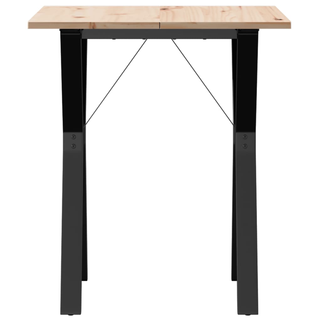 Spisebord Y-ramme 70x70x75 cm heltre furu og stål
