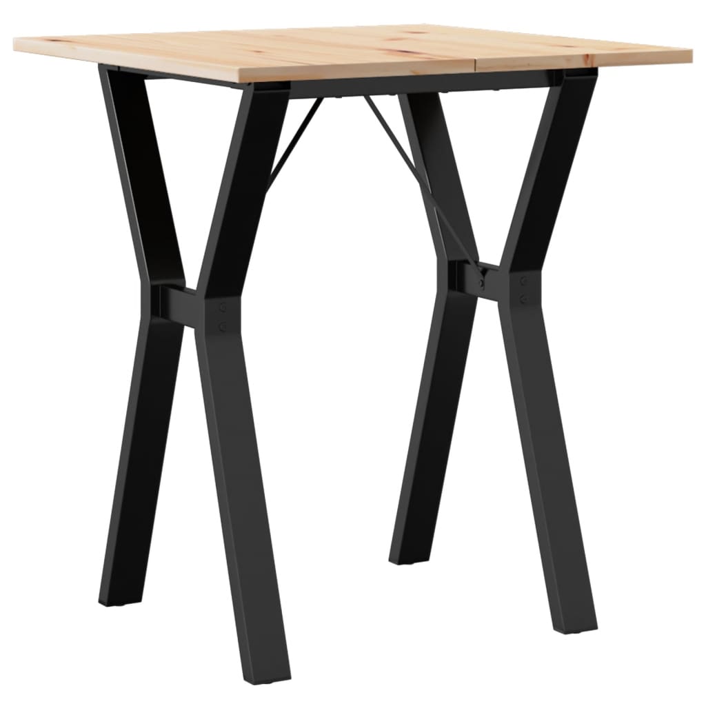 Spisebord Y-ramme 70x70x75 cm heltre furu og stål