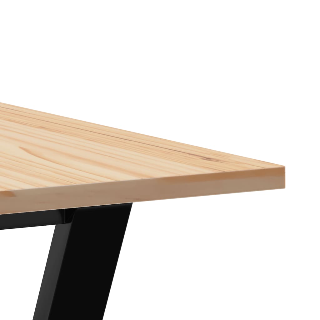 Spisebord Y-ramme 70x70x75 cm heltre furu og stål