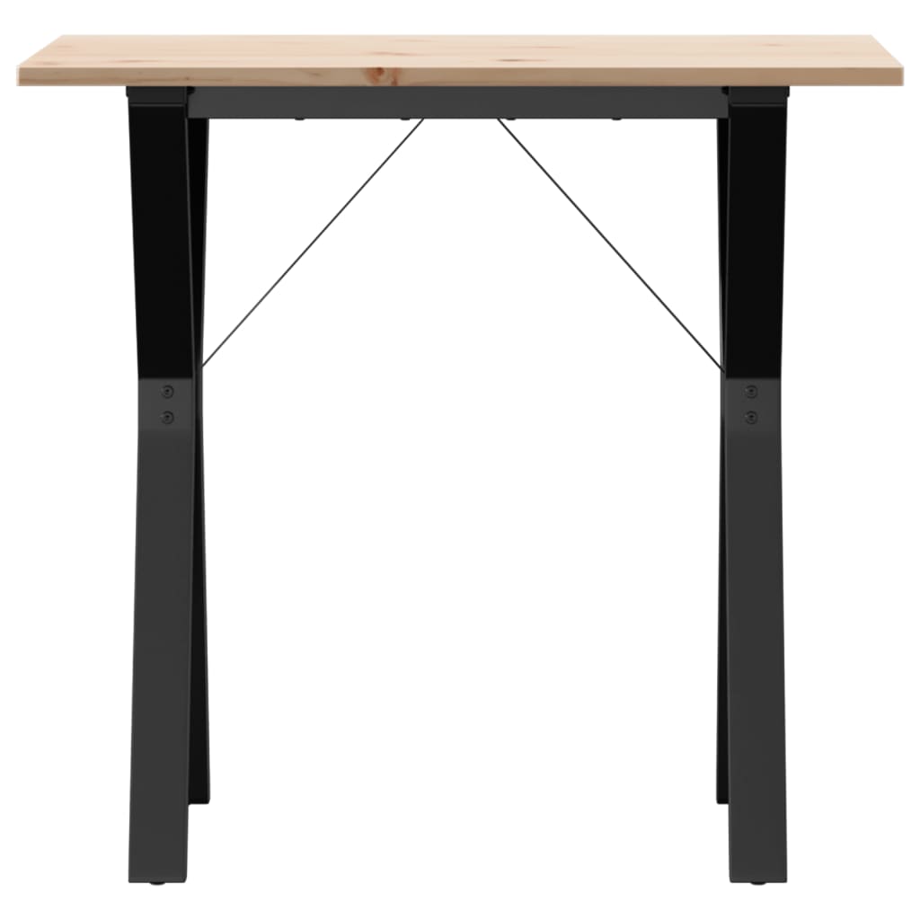 Spisebord Y-ramme 80x50x75 cm heltre furu og stål