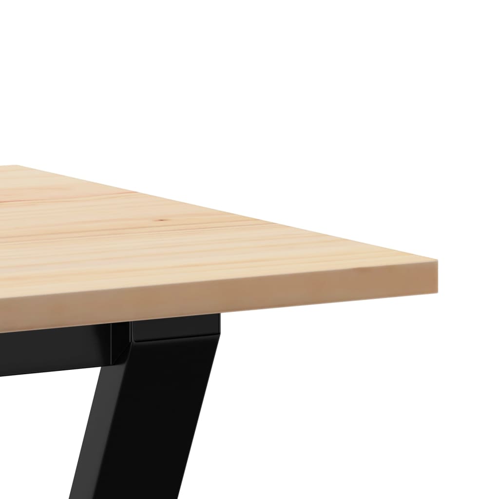 Spisebord Y-ramme 80x50x75 cm heltre furu og stål