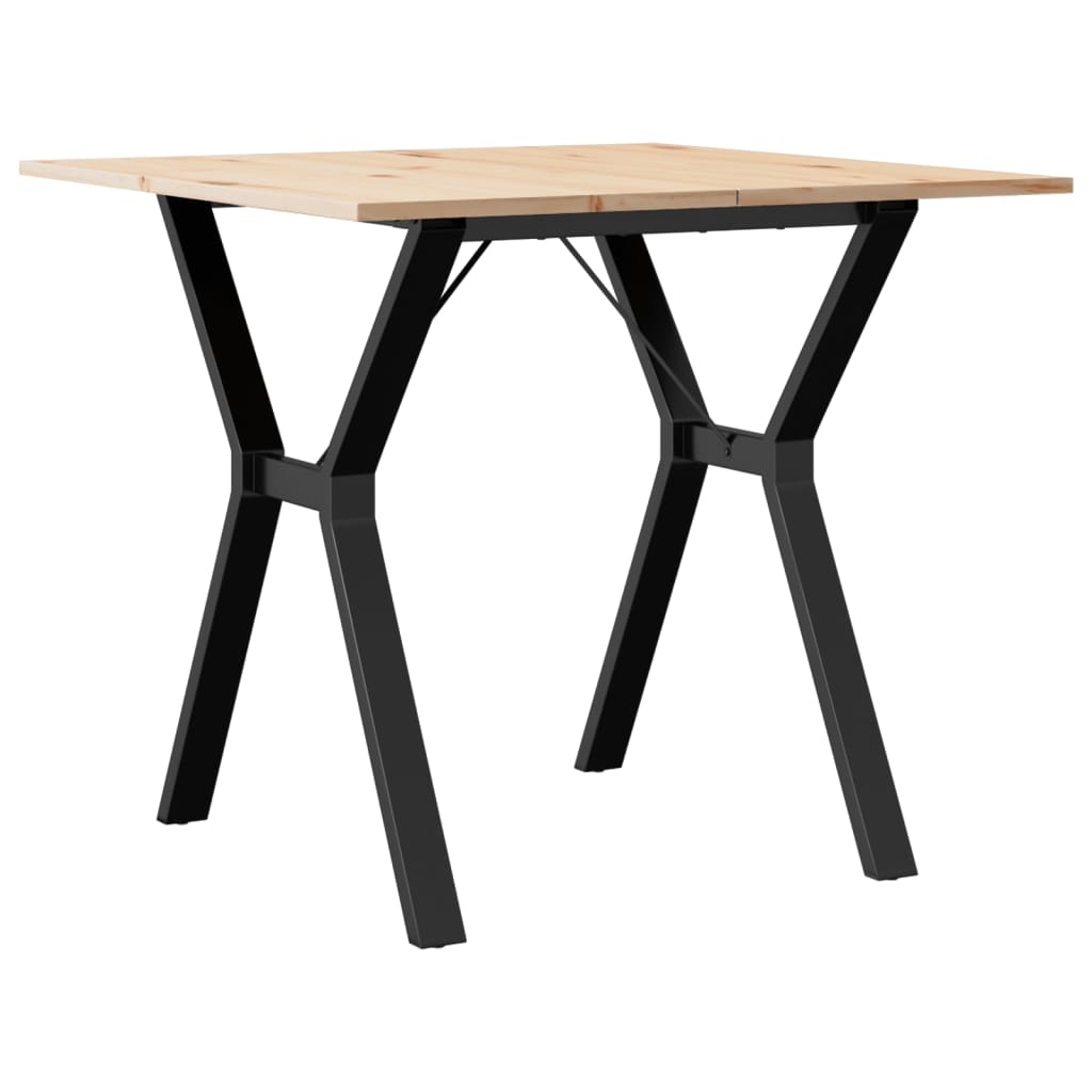Spisebord Y-ramme 90x90x75 cm heltre furu og stål