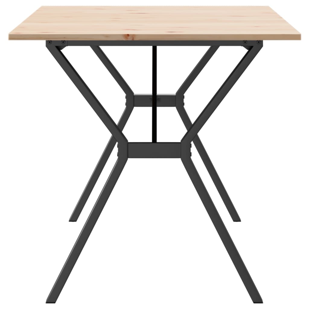 Spisebord Kjøkkenbord Y-ramme 140x80x75 cm heltre furu og støpejern