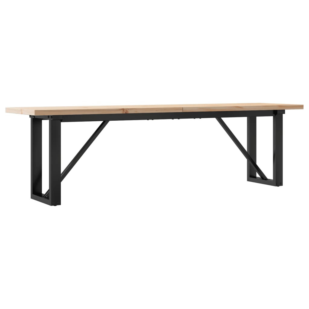 Salongbord Sofabord DIV. O-ramme 160x40x45,5 cm heltre furu og støpejern