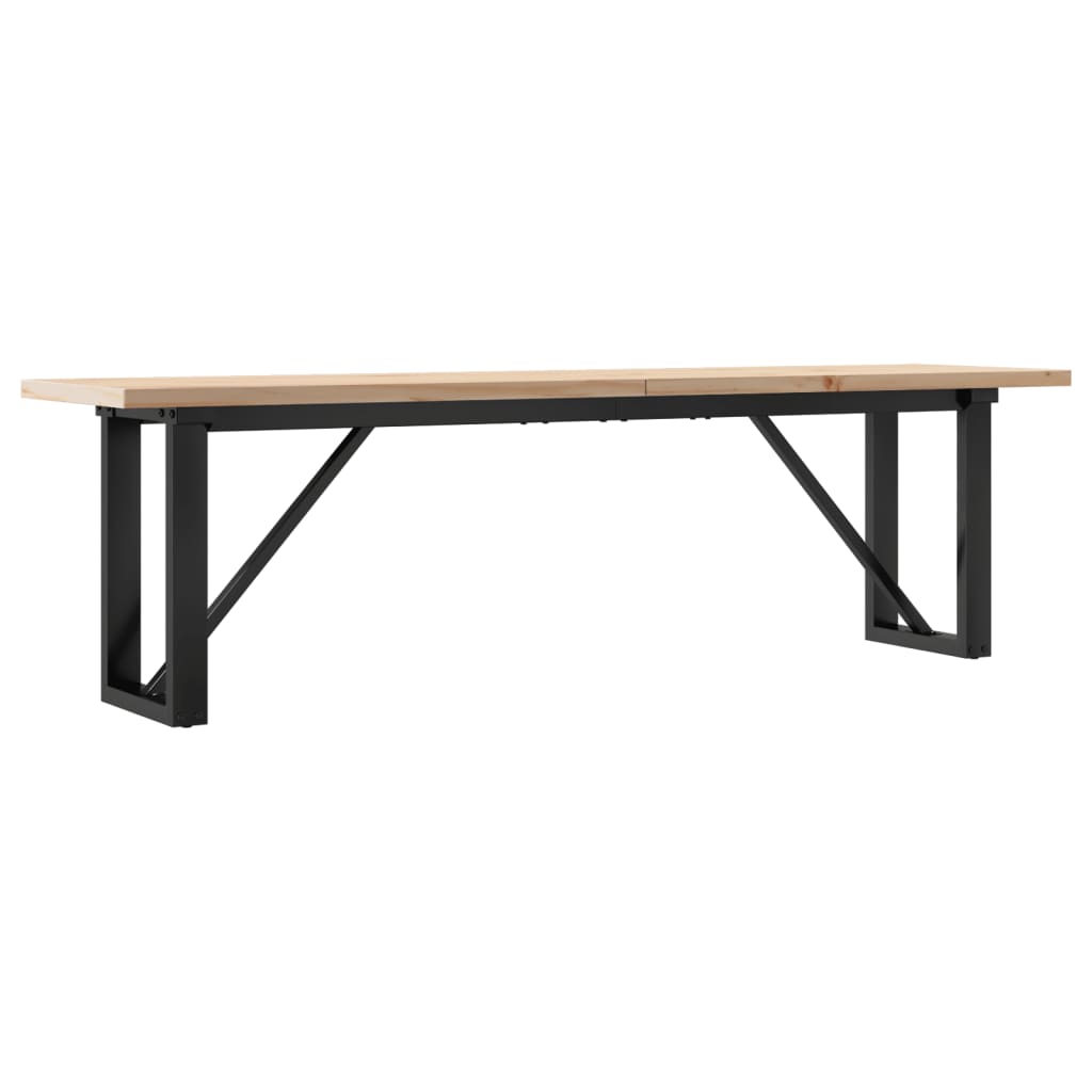 Salongbord Sofabord DIV. O-ramme 160x40x45,5 cm heltre furu og støpejern