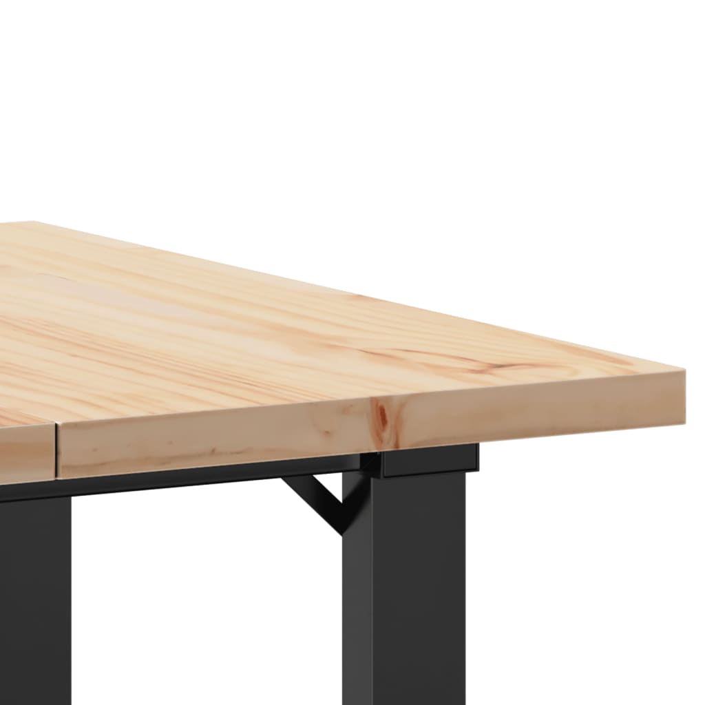 Spisebord O-ramme 60x60x75,5 cm heltre furu og stål