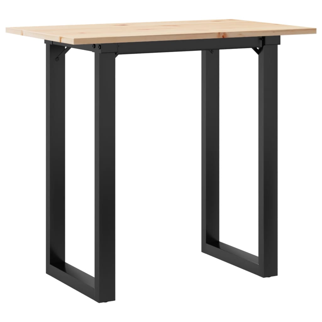Spisebord O-ramme 80x50x75,5 cm heltre furu og stål