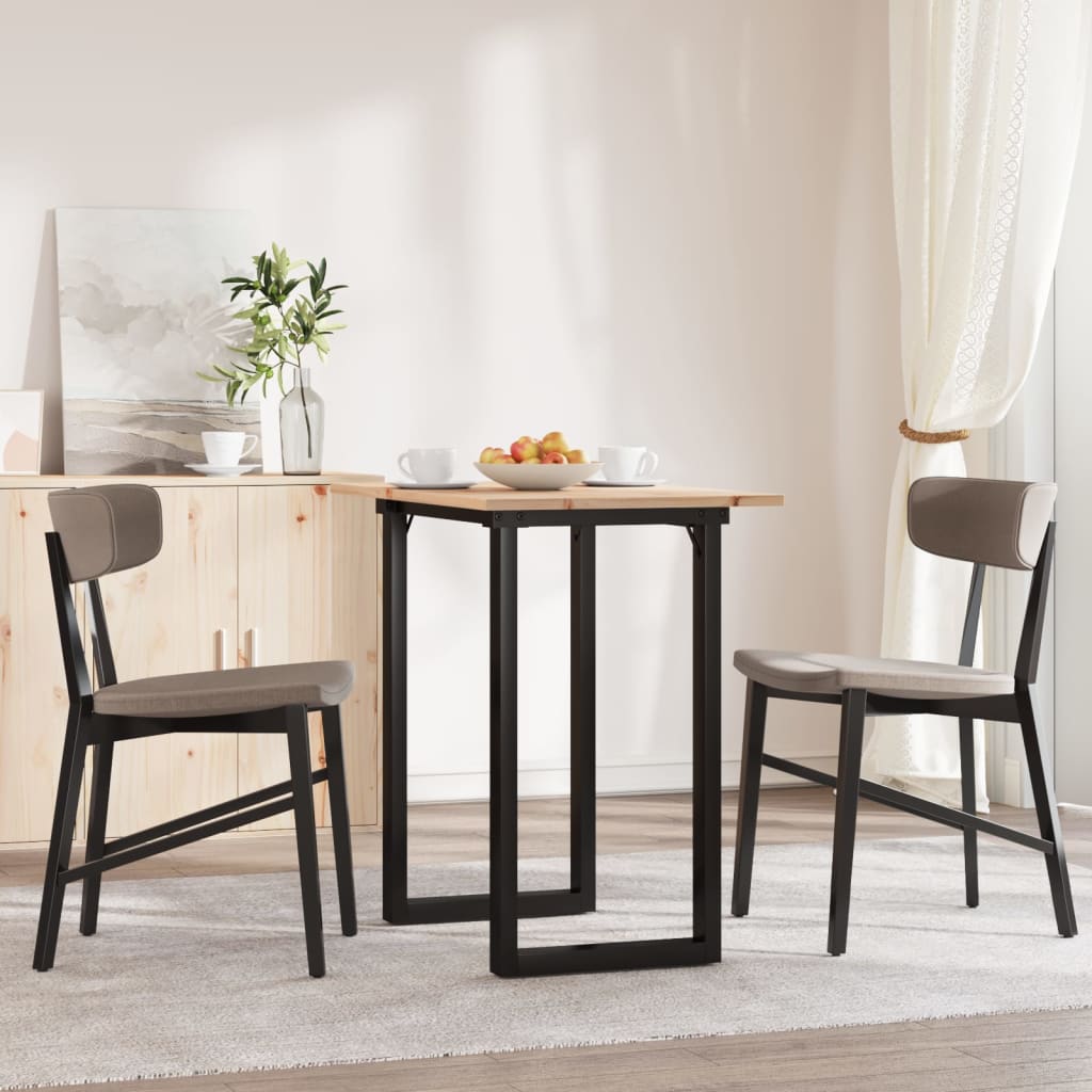 Spisebord O-ramme 80x50x75,5 cm heltre furu og stål