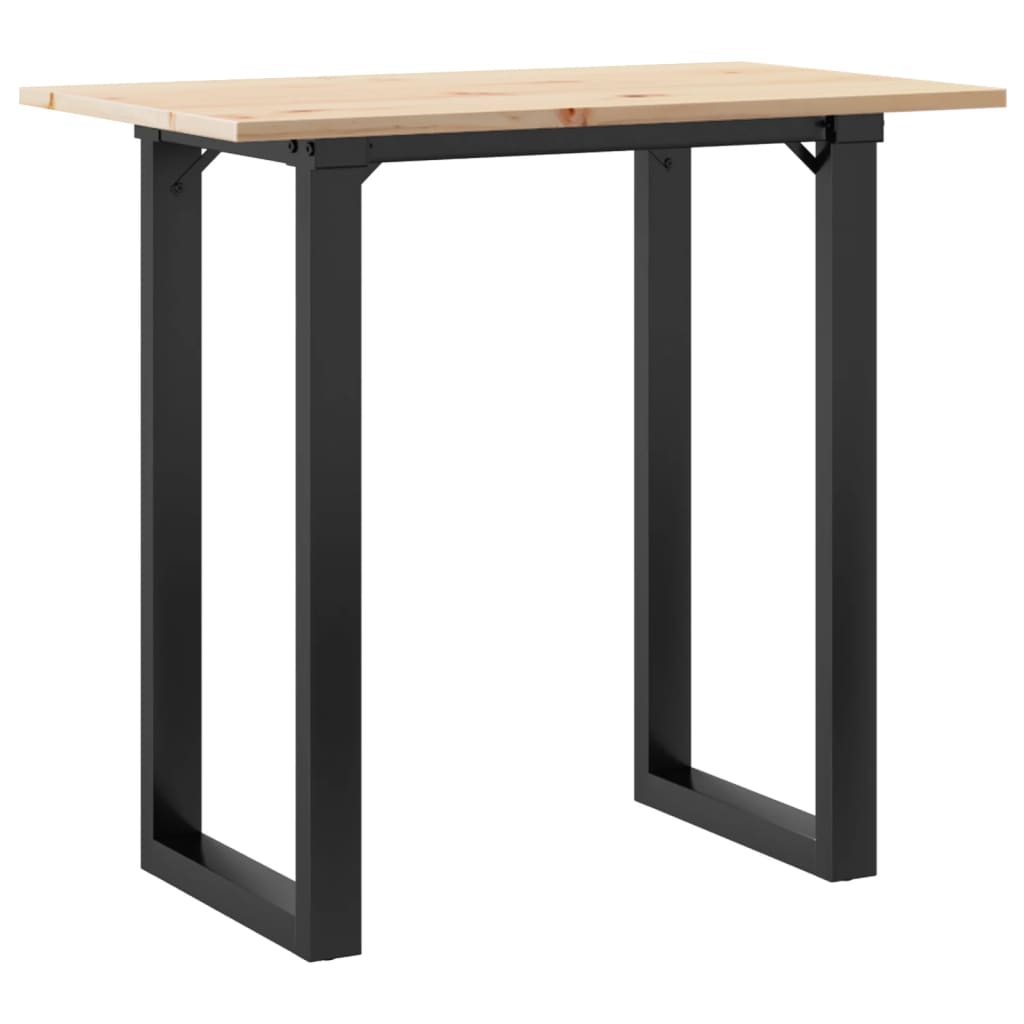 Spisebord O-ramme 80x50x75,5 cm heltre furu og stål
