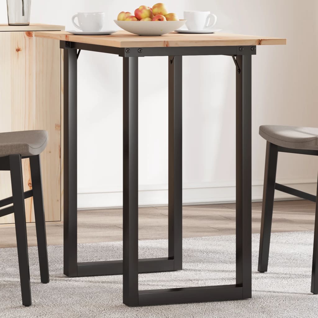 Spisebord O-ramme 80x50x75,5 cm heltre furu og stål