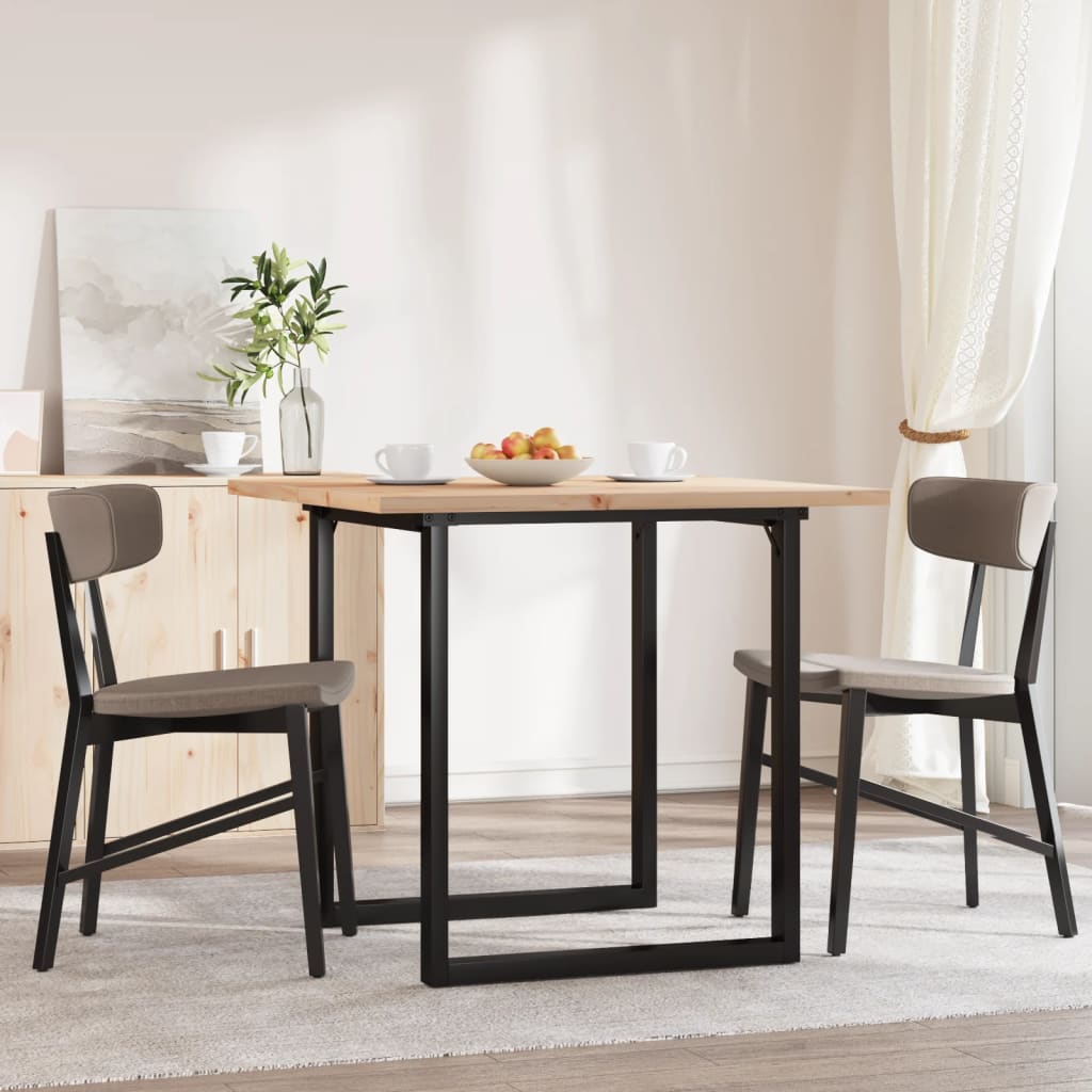 Spisebord O-ramme 80x80x75,5 cm heltre furu og stål