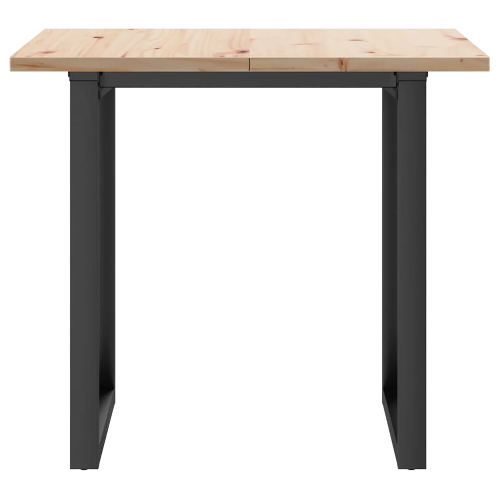 Spisebord O-ramme 80x80x75,5 cm heltre furu og stål