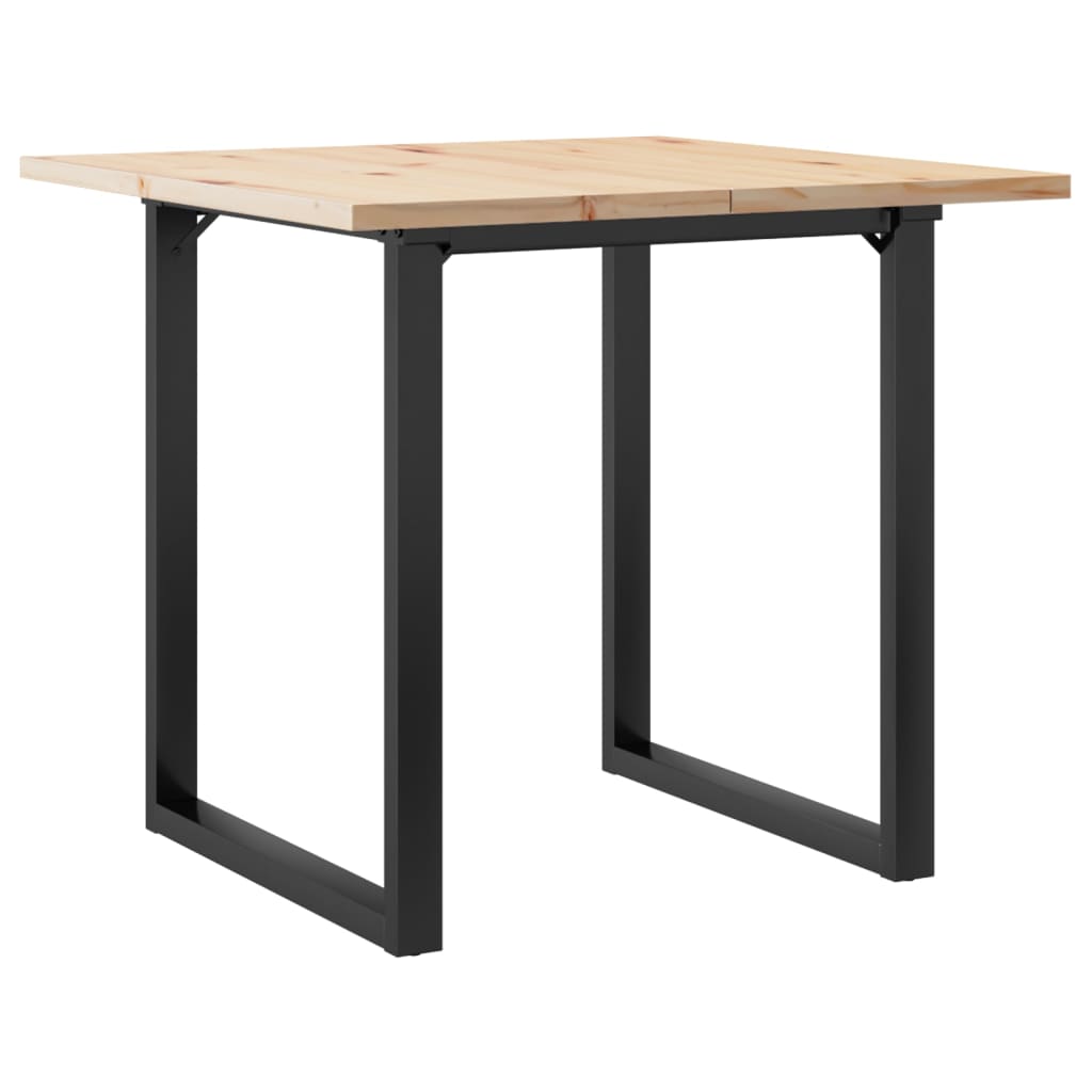 Spisebord O-ramme 80x80x75,5 cm heltre furu og stål