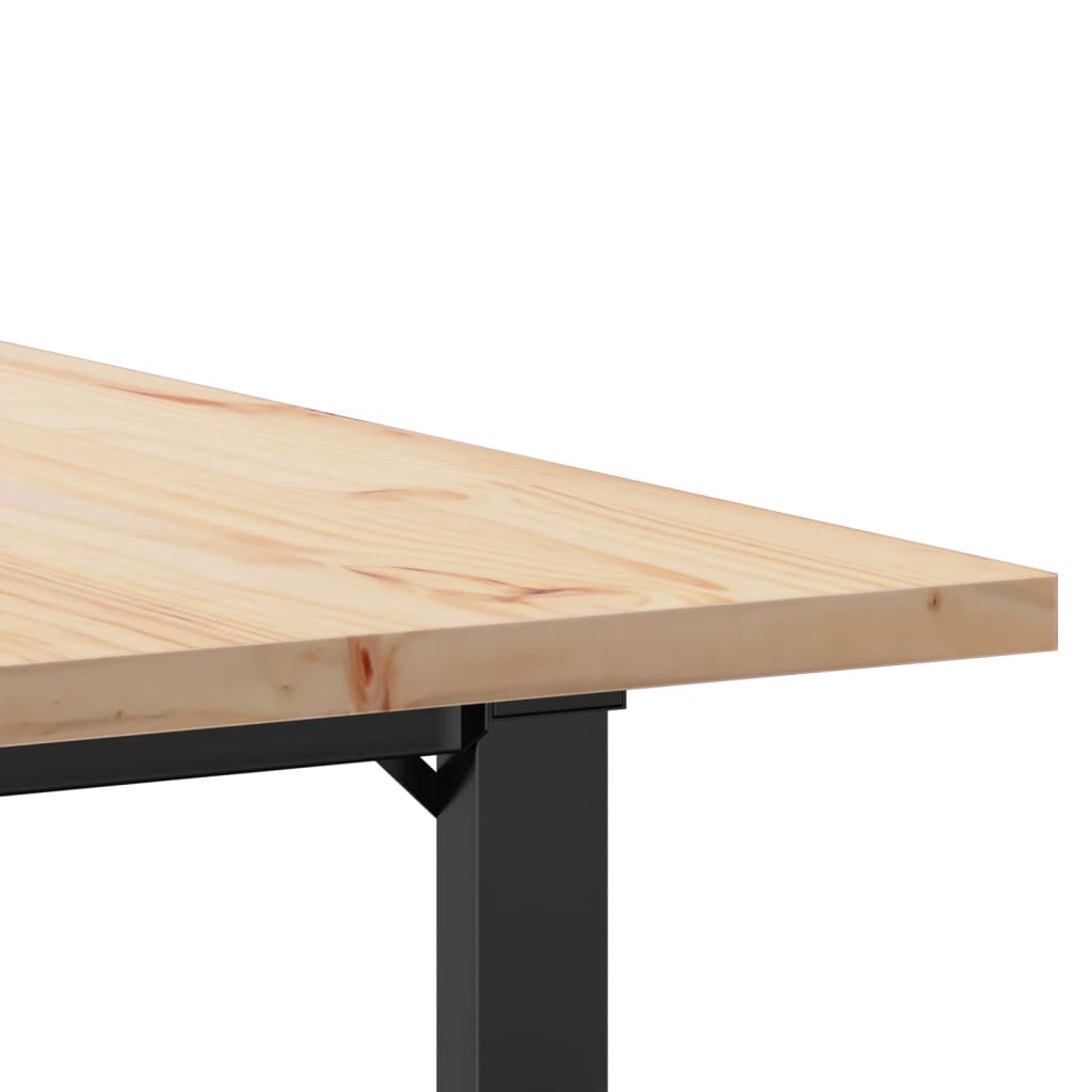 Spisebord O-ramme 80x80x75,5 cm heltre furu og stål