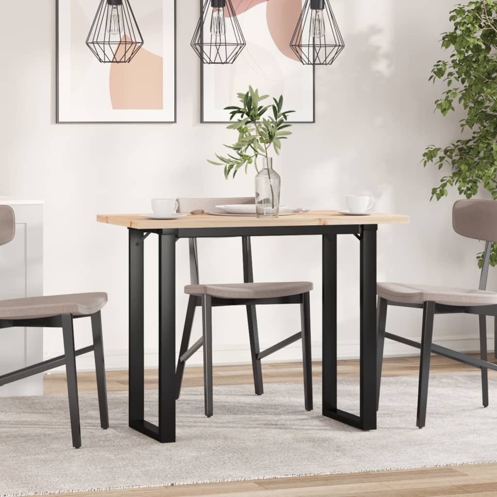 Spisebord Kjøkkenbord O-ramme 100x50x75,5 cm heltre furu og støpejern