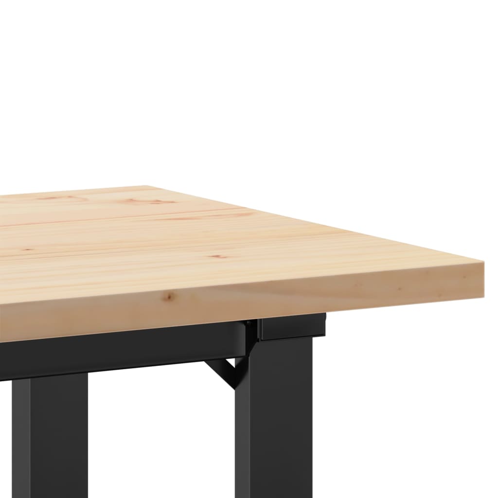 Spisebord Kjøkkenbord O-ramme 100x50x75,5 cm heltre furu og støpejern