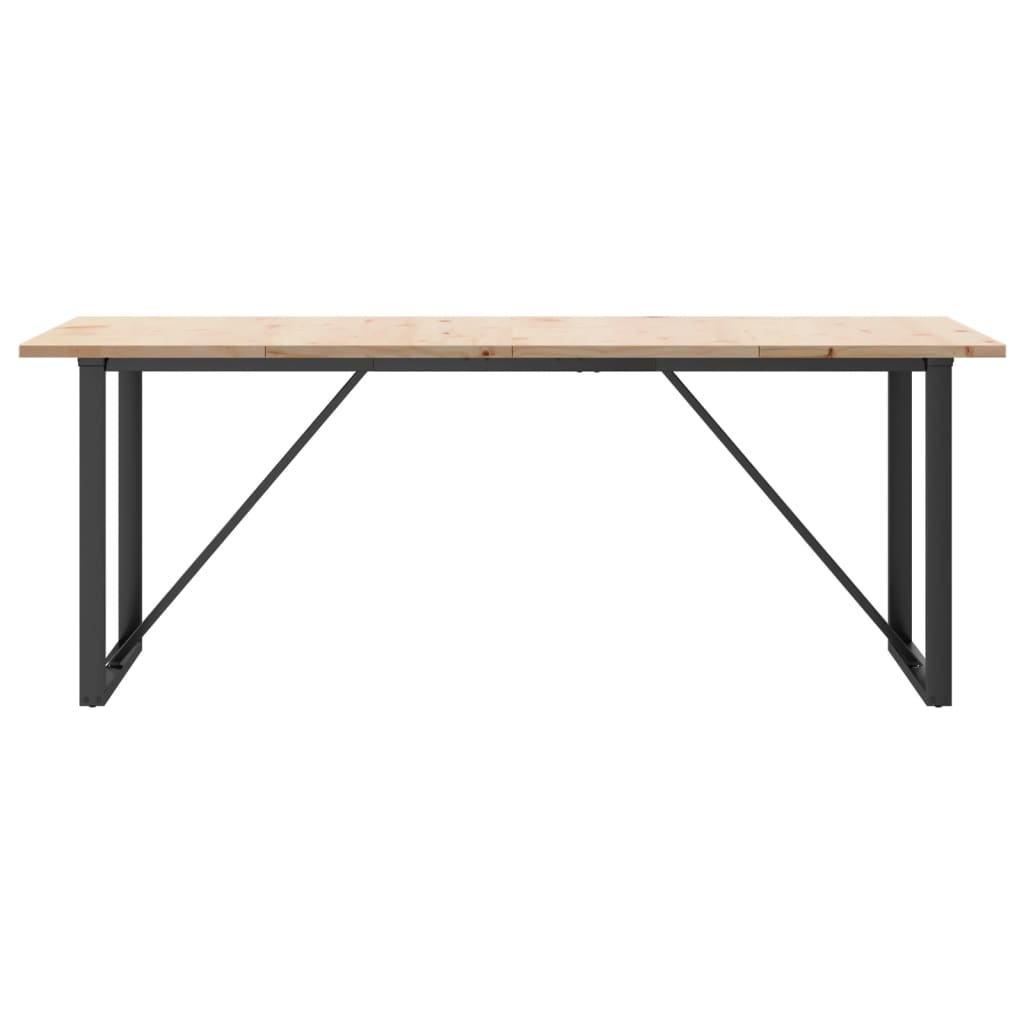 Spisebord O-ramme 200x100x75,5 cm heltre furu og stål