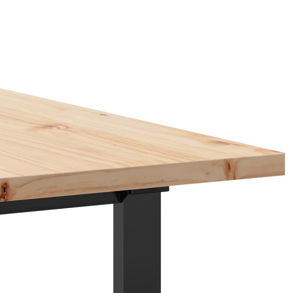 Spisebord O-ramme 200x100x75,5 cm heltre furu og stål