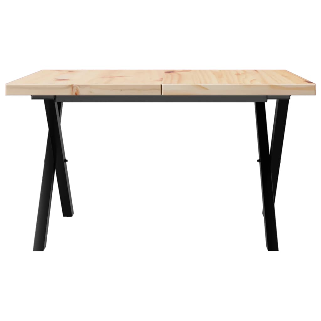 Salongbord Sofabord DIV. X-ramme 60x60x40,5 cm heltre furu og støpejern