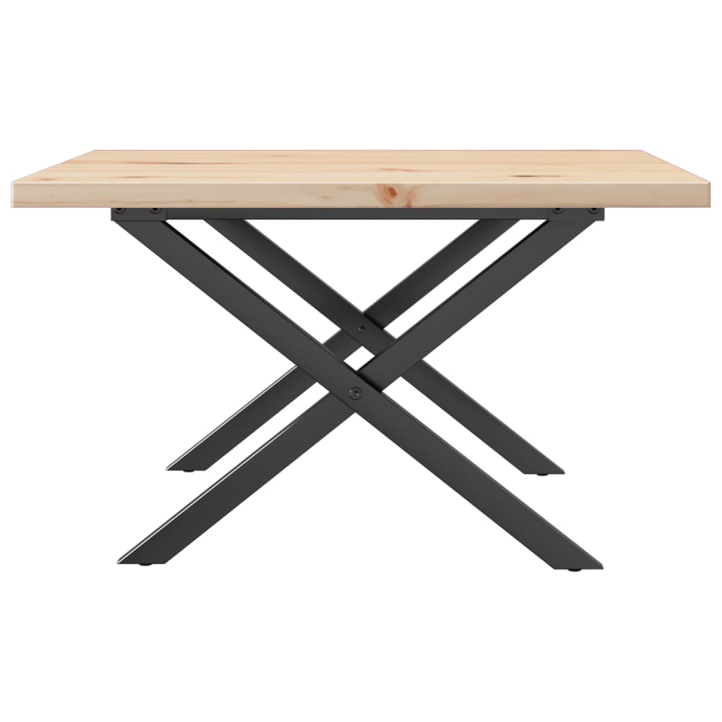 Salongbord Sofabord DIV. X-ramme 60x60x40,5 cm heltre furu og støpejern