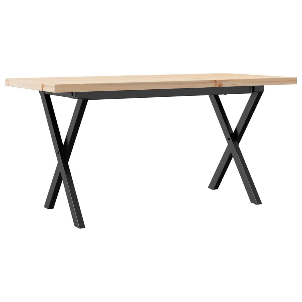 Salongbord Sofabord DIV. X-ramme 90x40x45,5 cm heltre furu og støpejern