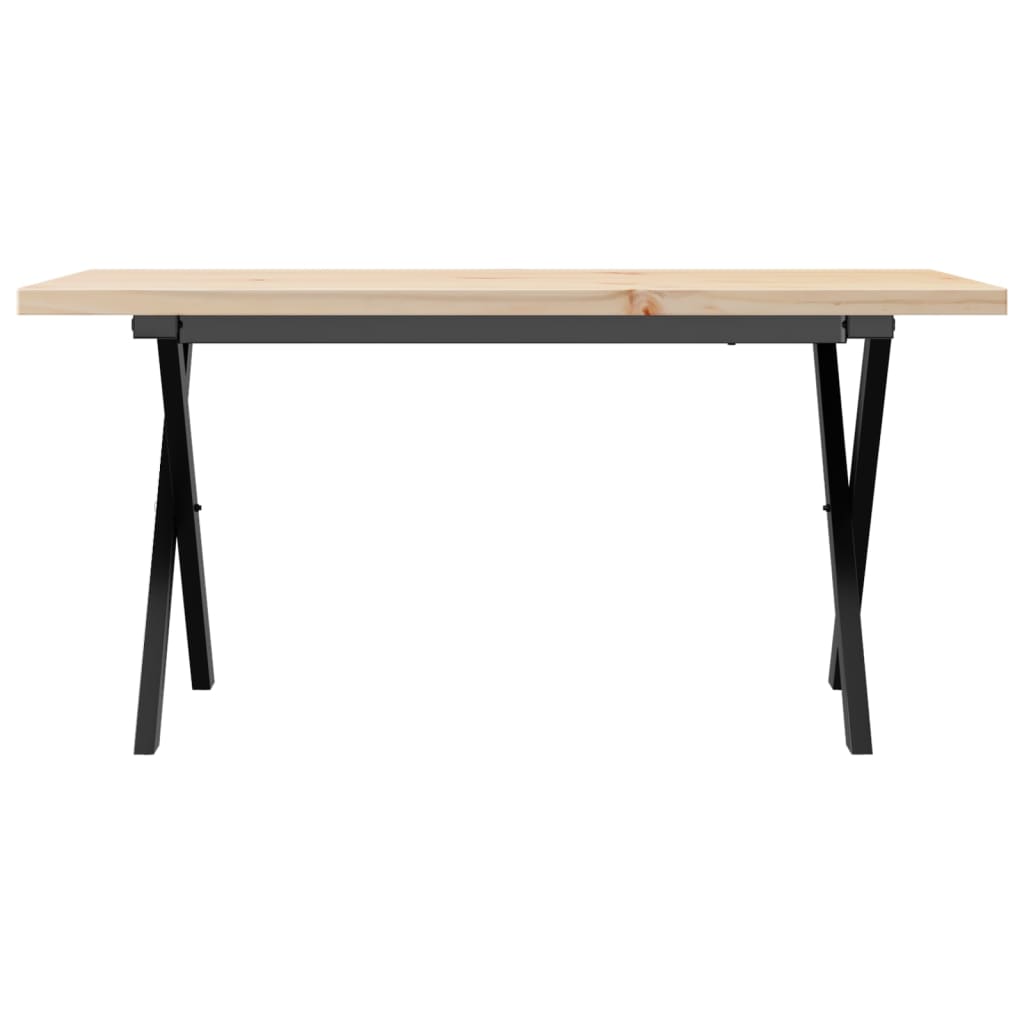 Salongbord Sofabord DIV. X-ramme 90x40x45,5 cm heltre furu og støpejern