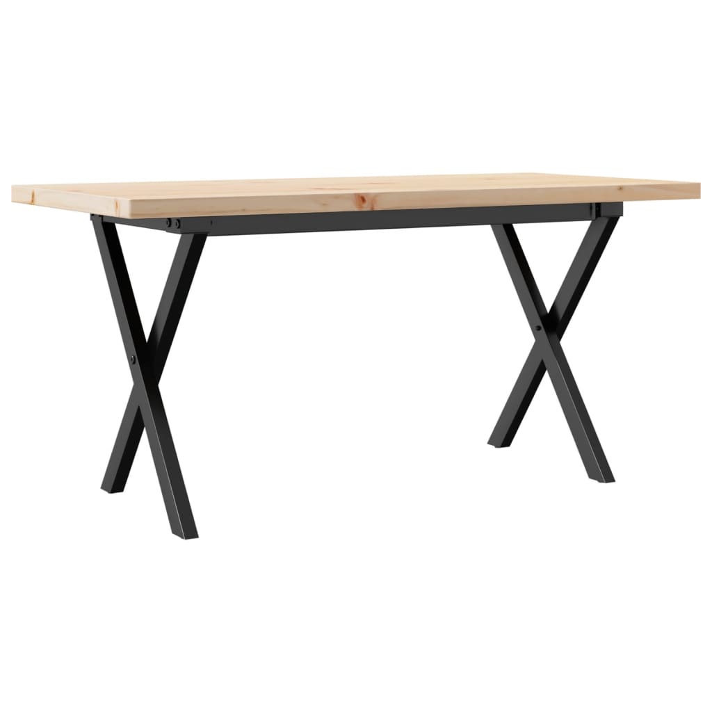 Salongbord Sofabord DIV. X-ramme 90x40x45,5 cm heltre furu og støpejern