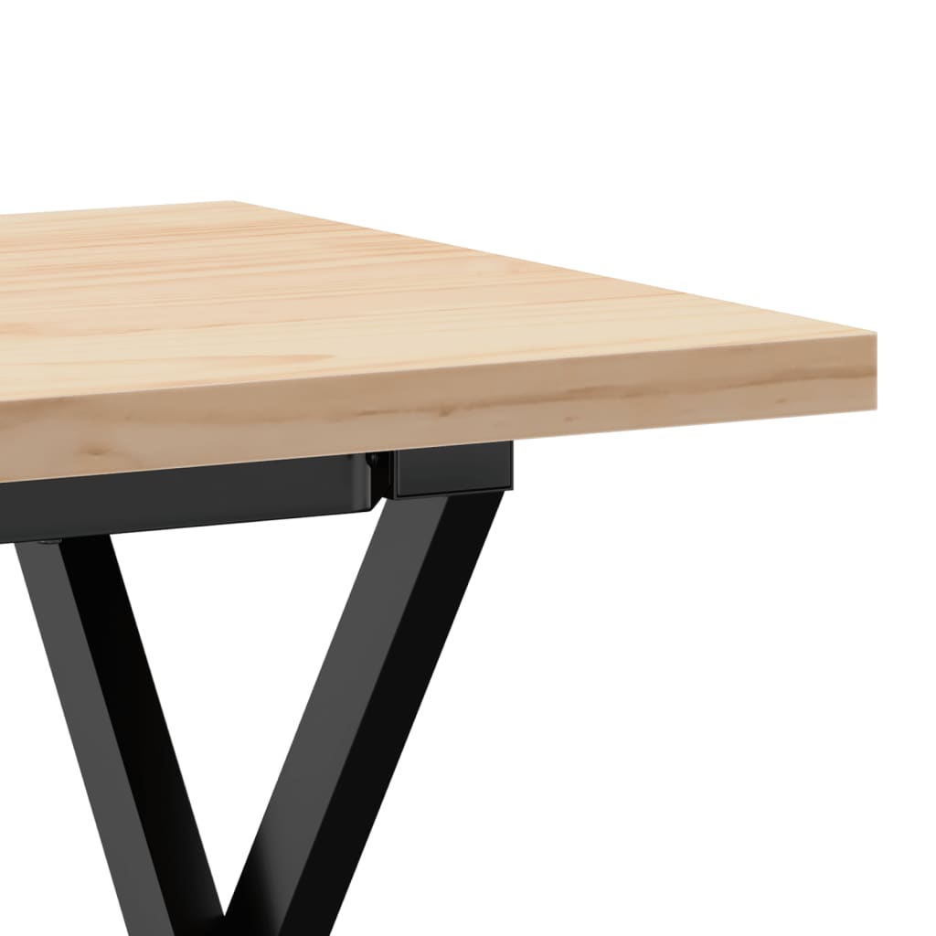 Salongbord Sofabord DIV. X-ramme 90x40x45,5 cm heltre furu og støpejern